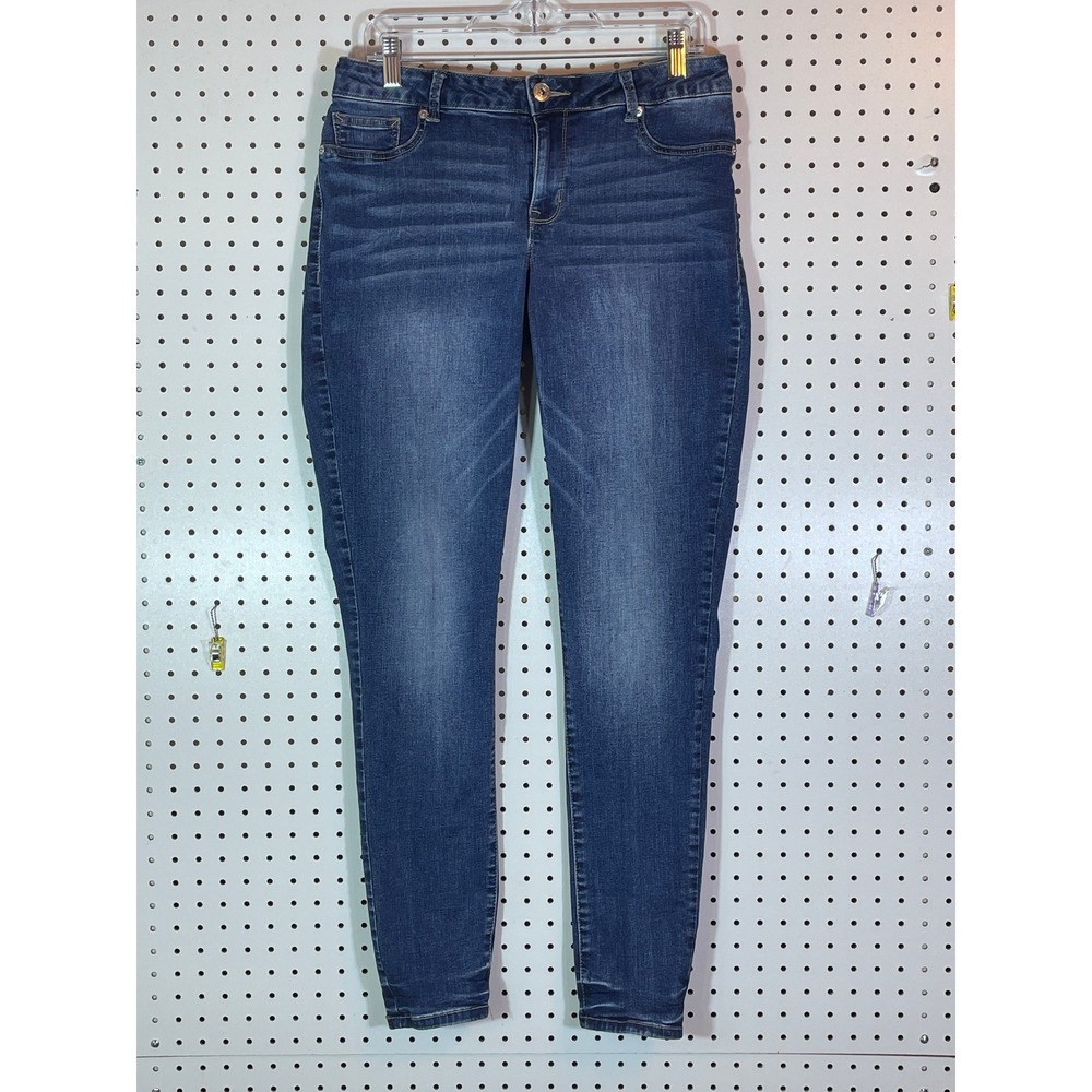 Maurices Womens Dark Wash Skinny Jeans Stretch Denim Size L-REG